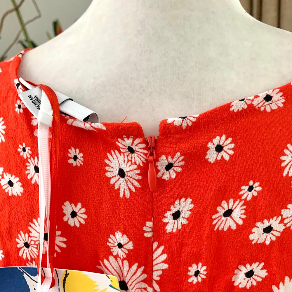 Rixo x Target Floral Puff Sleeve Swing Dress Red - Picture 9 of 12